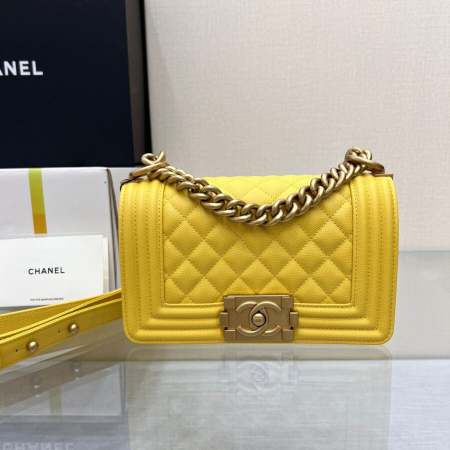 Chanel Boy gold bag – front view