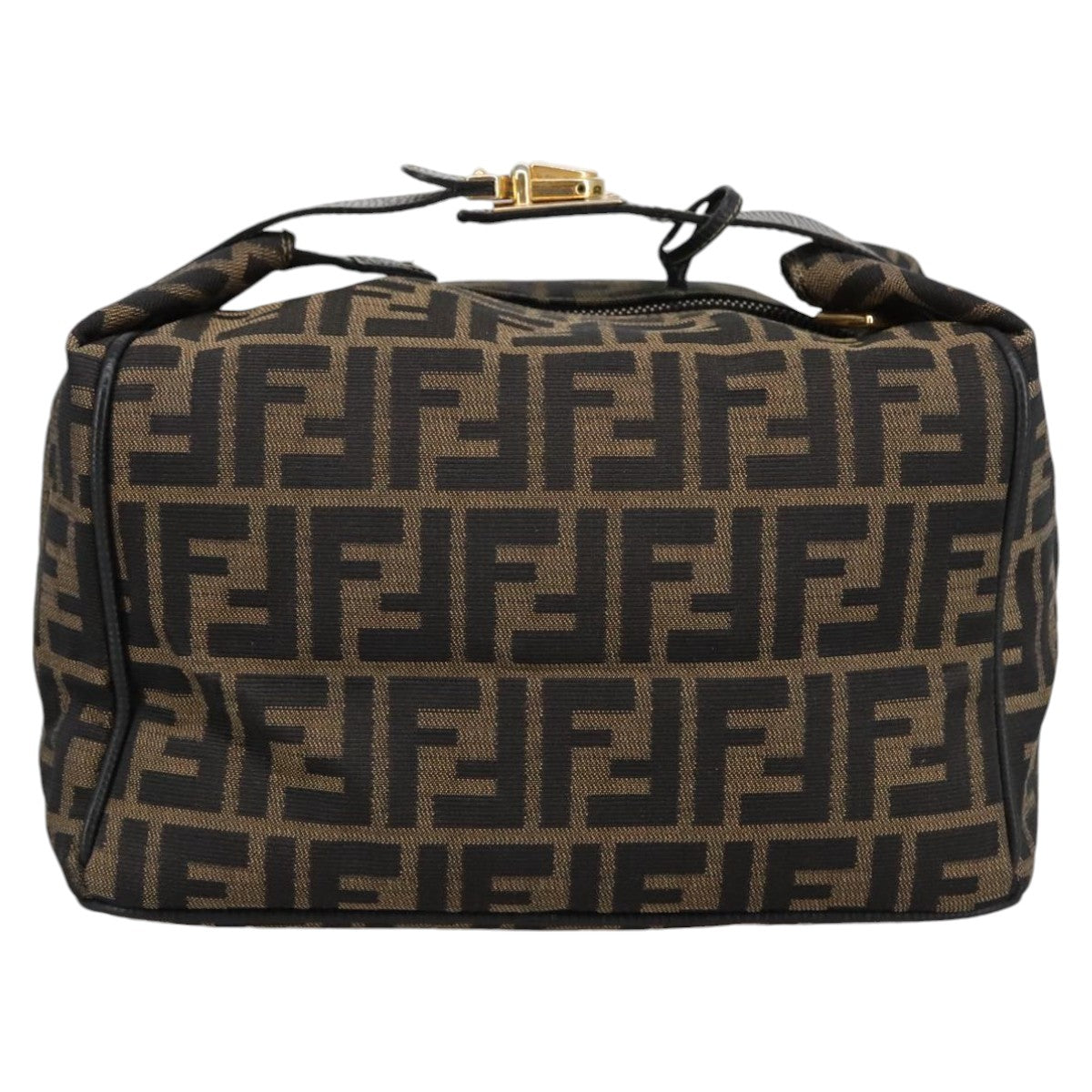Fendi بني Canvas حقيبة سهرة السلة ()