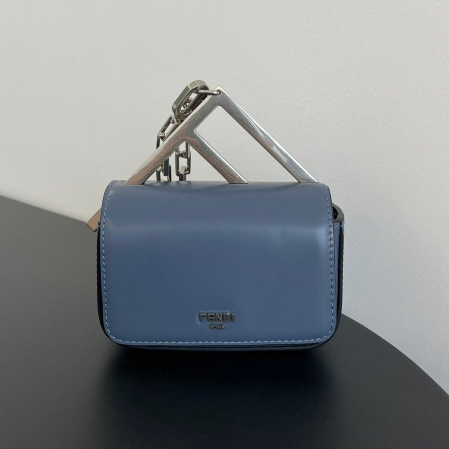 FENDI MINI FIRST SIGHT 13 BAG IN PIGEON BLUE CALFSKIN WITH SILVER HARDWARE | Studio Nafay
