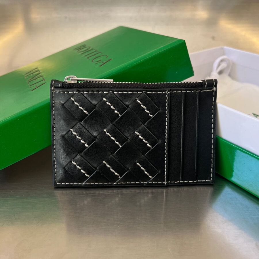 ZIPPED CARD CASE 11 BLACK CALFSKIN | Studio Nafay