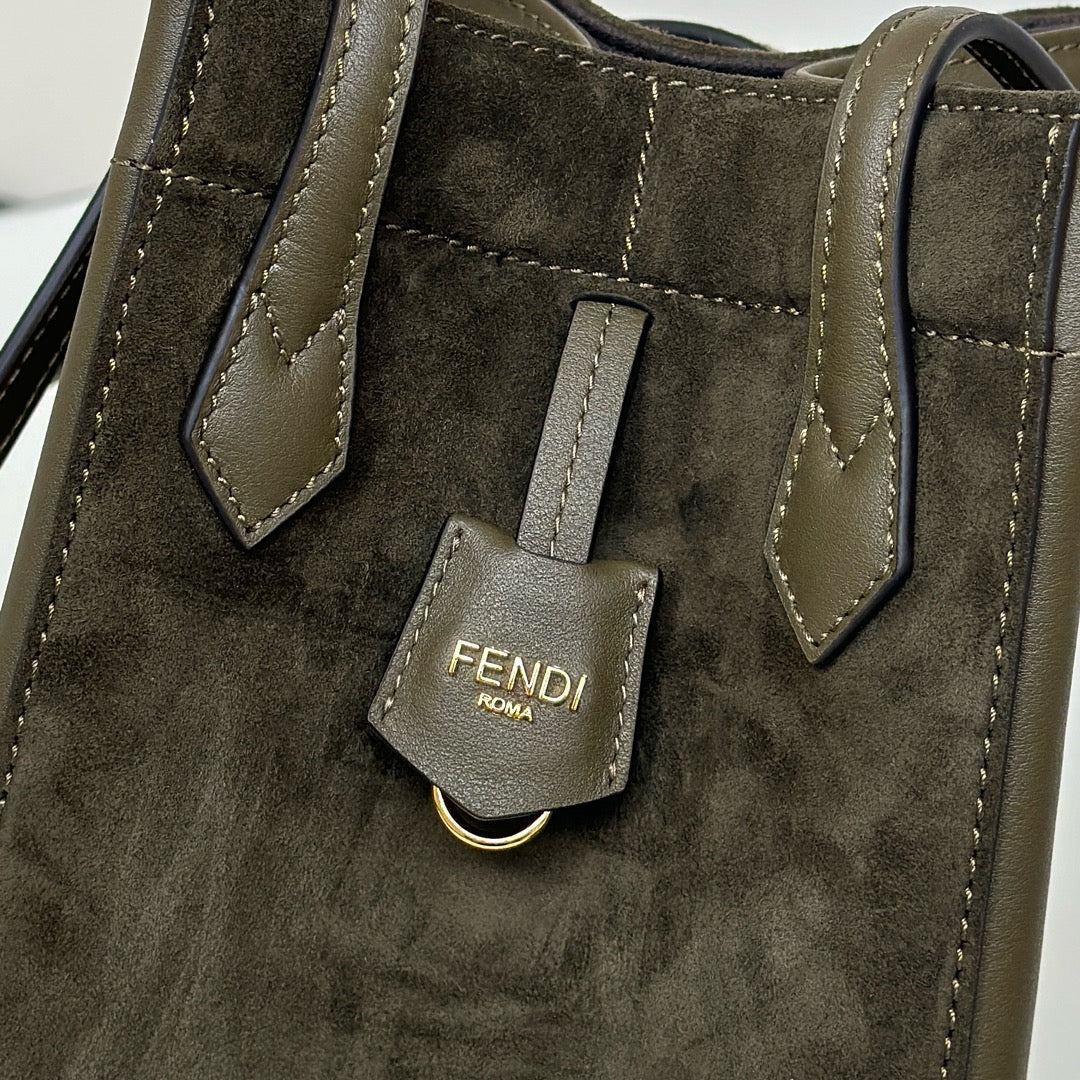 Origami ميني 19 IN ARMY أخضر Lambskin AND Suede