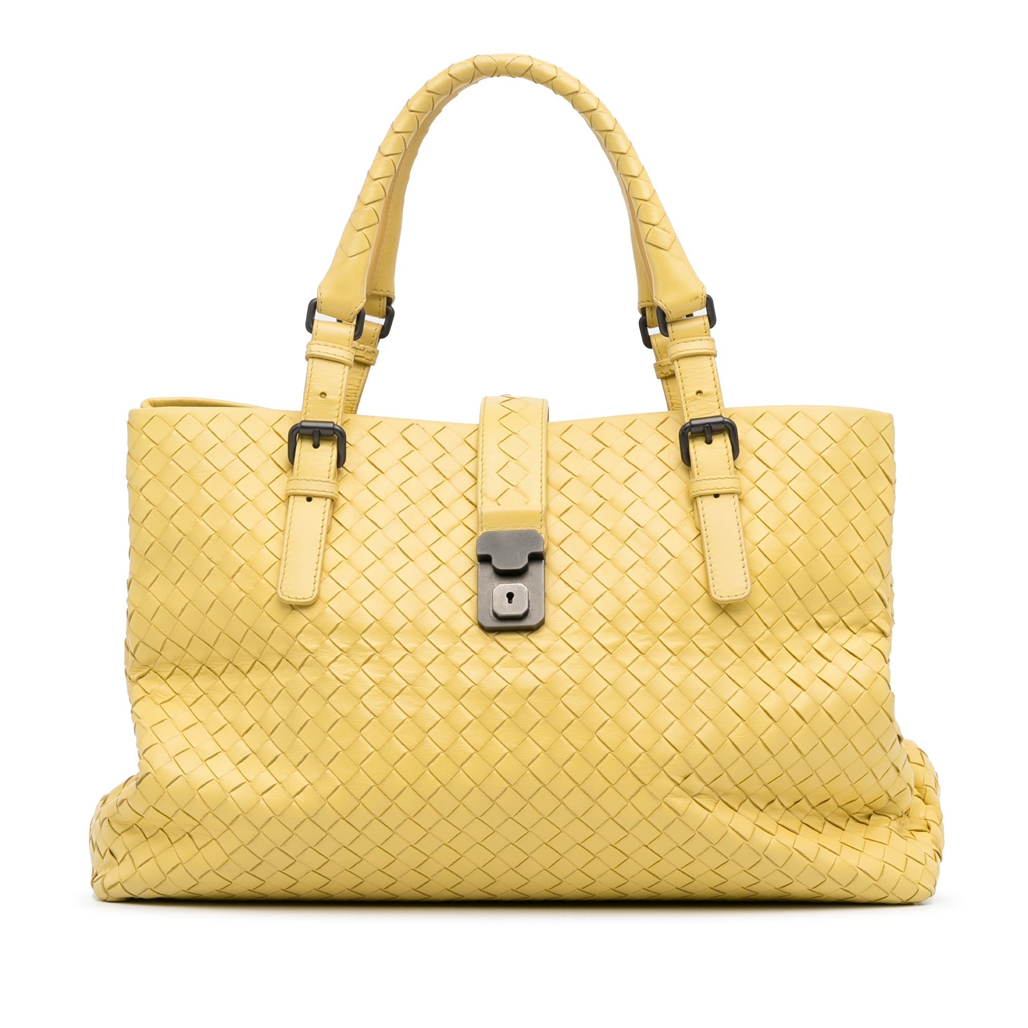 Yellow Bottega Veneta متوسط Intrecciato Roma حقيبة يد كبيرة