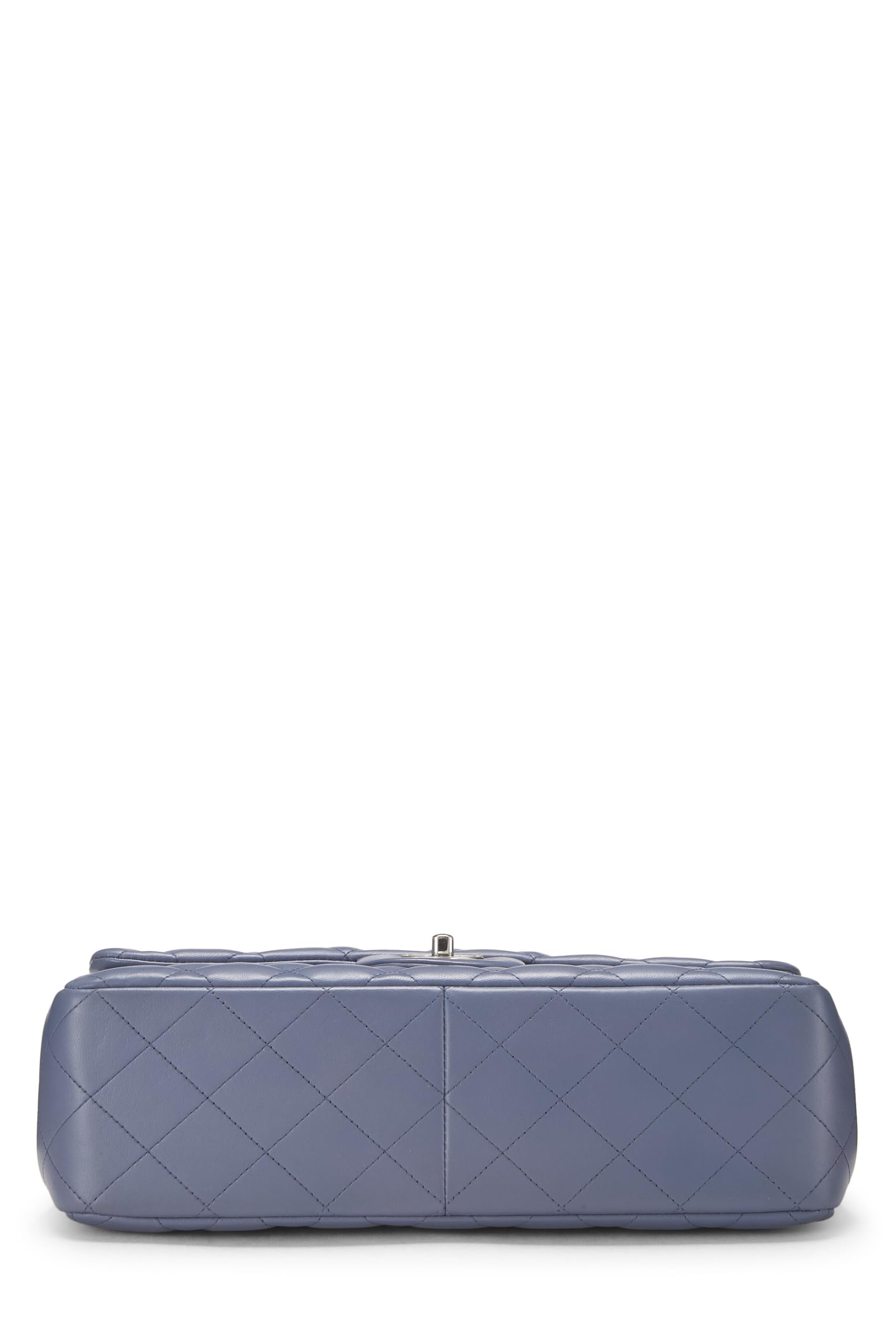 Chl, Purple Quilted Lambskin New Classic Double Flap Jumbo, Purple