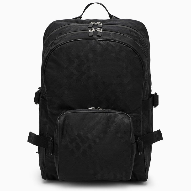 Burberry Backpack In أسود Jacquard Check Men