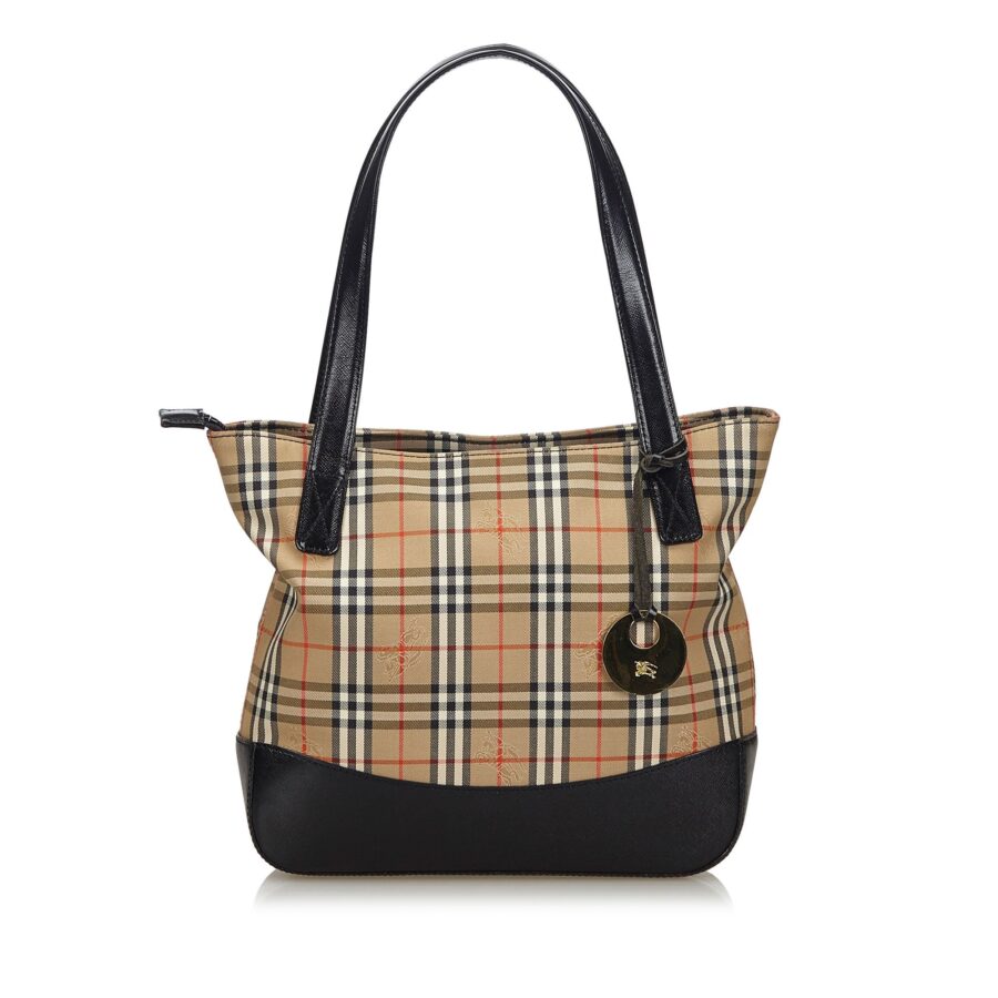Burberry Brown Haymarket Check Canvas Tote Bag United Kingdom | Studio Nafay