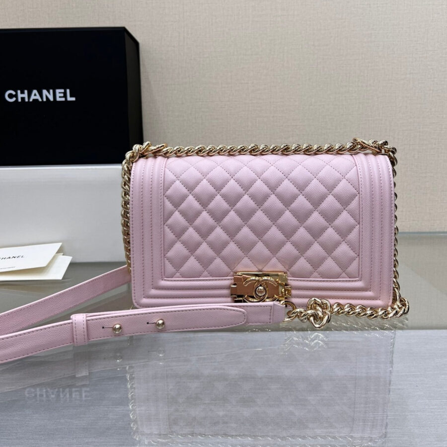 Chanel Boy gold bag – front view