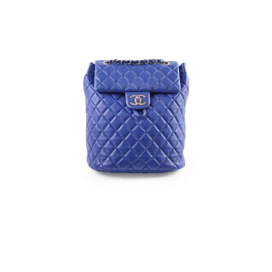 Chanel Backpack blue bag – front view