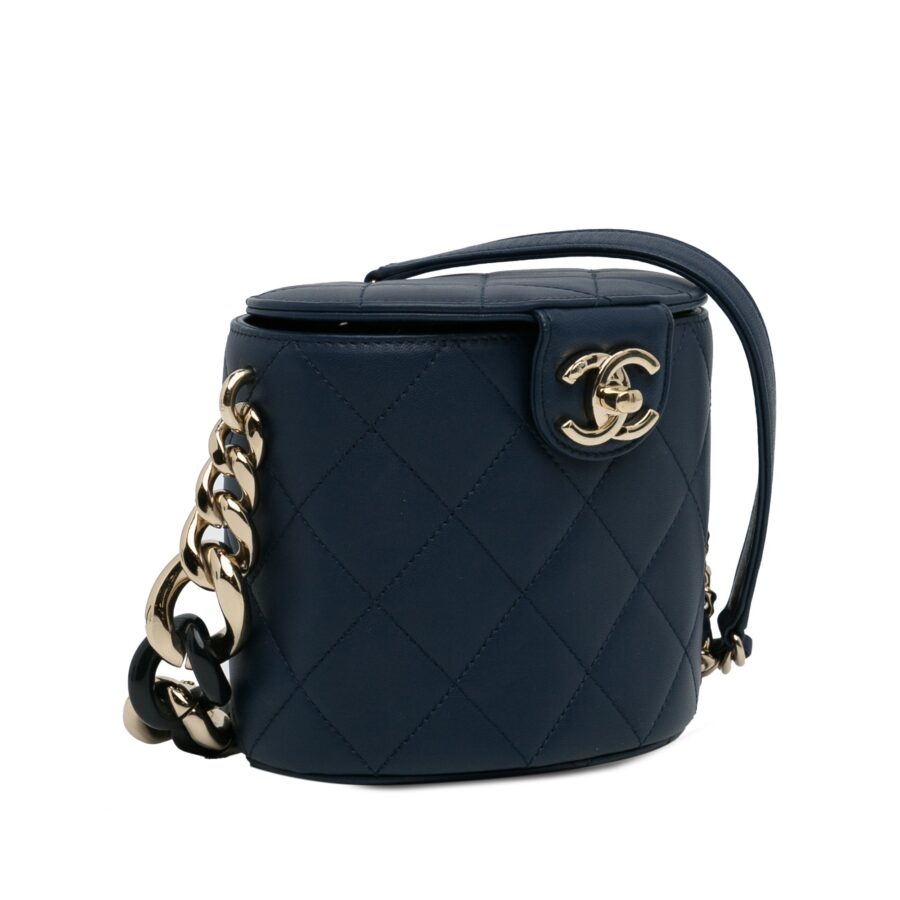 Chanel handbag blue – front view
