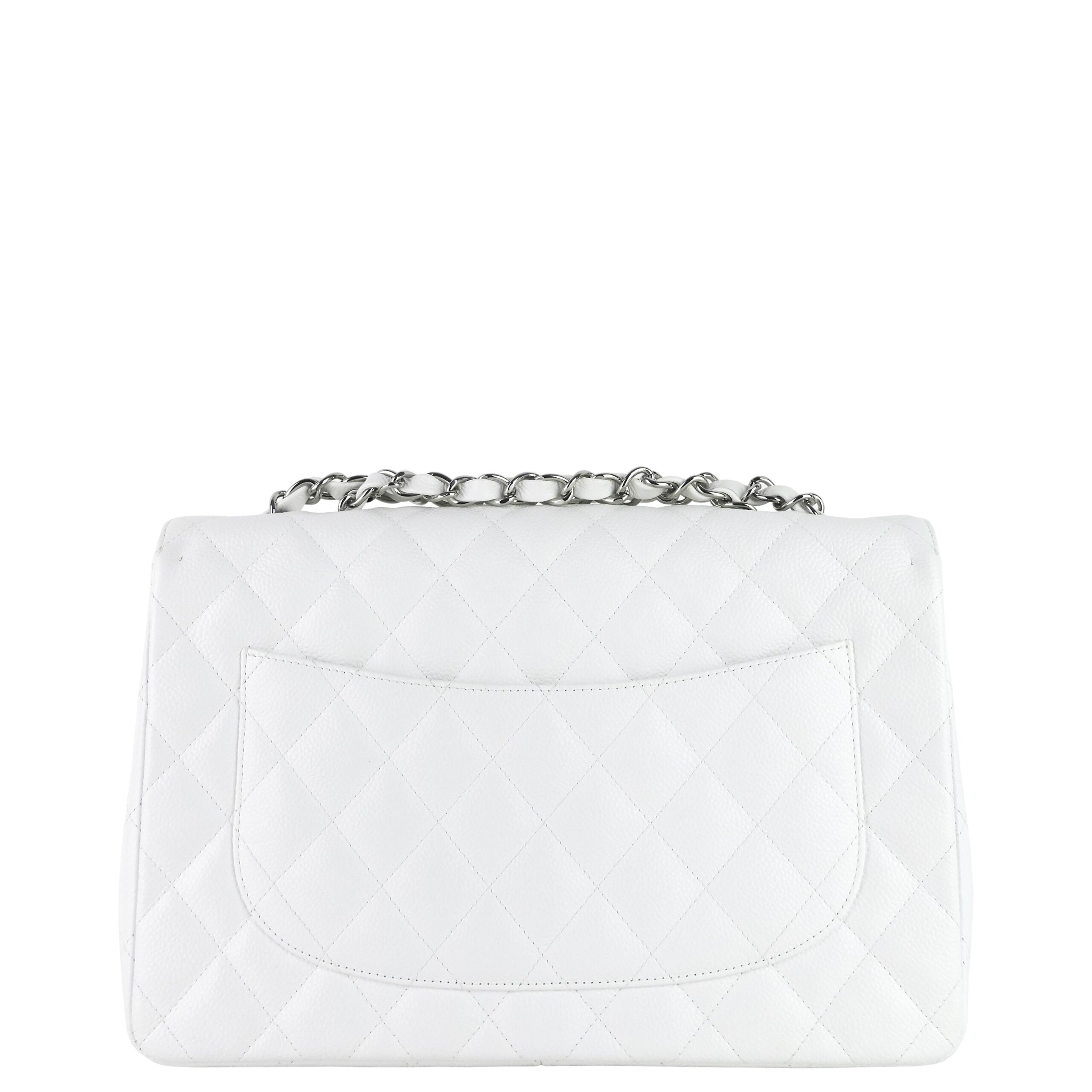Classic Single Flap كبير Caviar جلد Bag