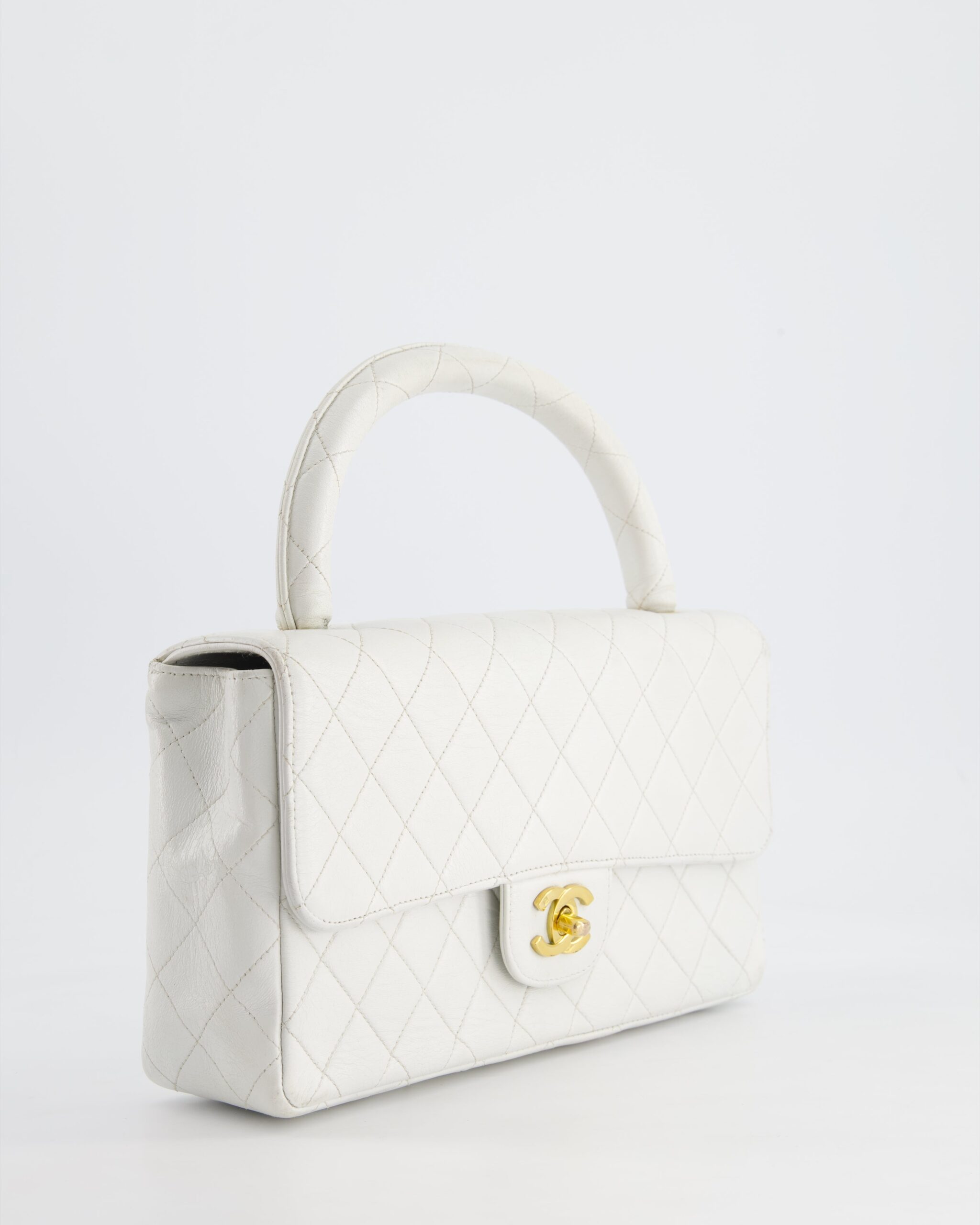 Chanel Top Handle gold bag – front view