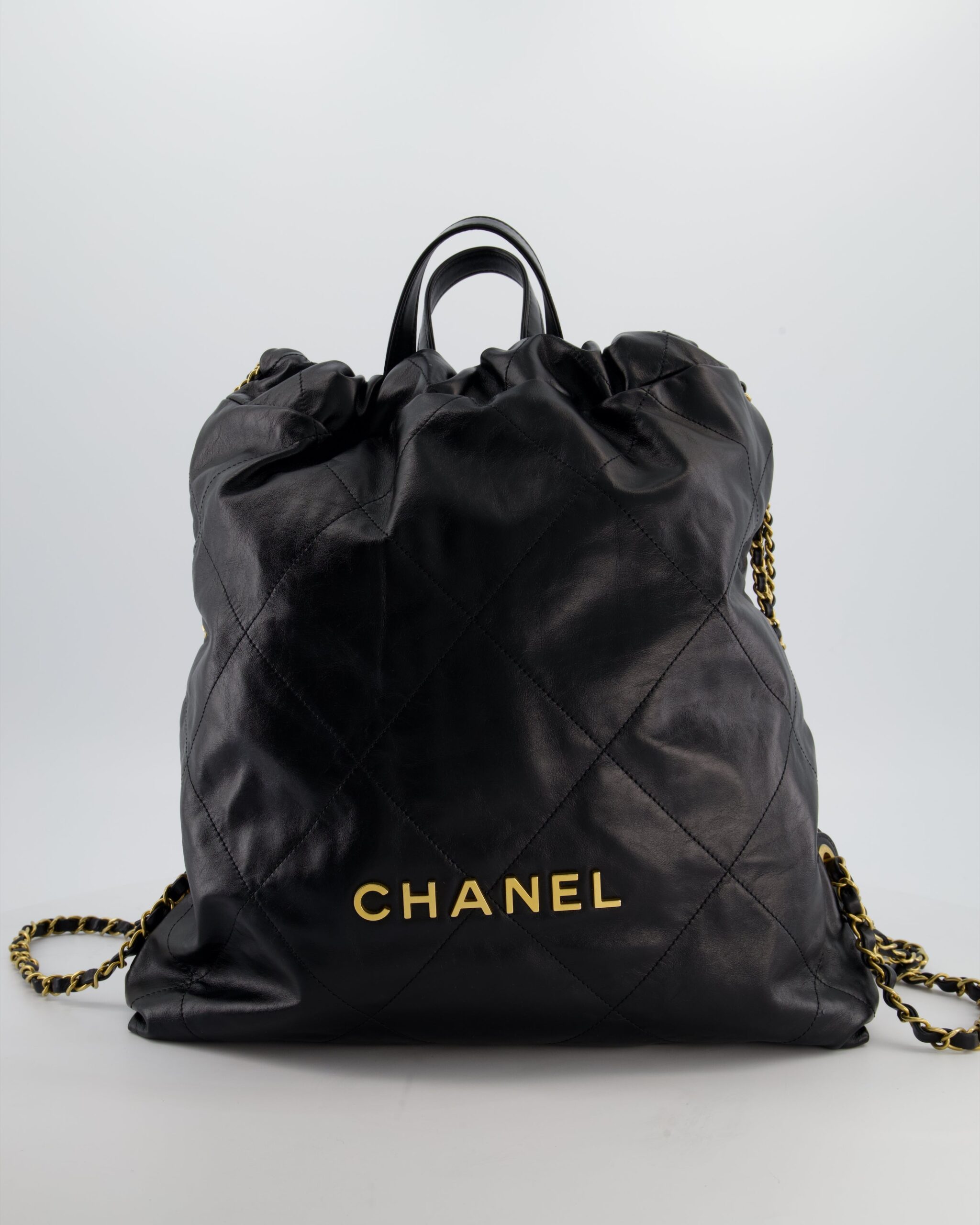 Chanel Backpack black bag – front view