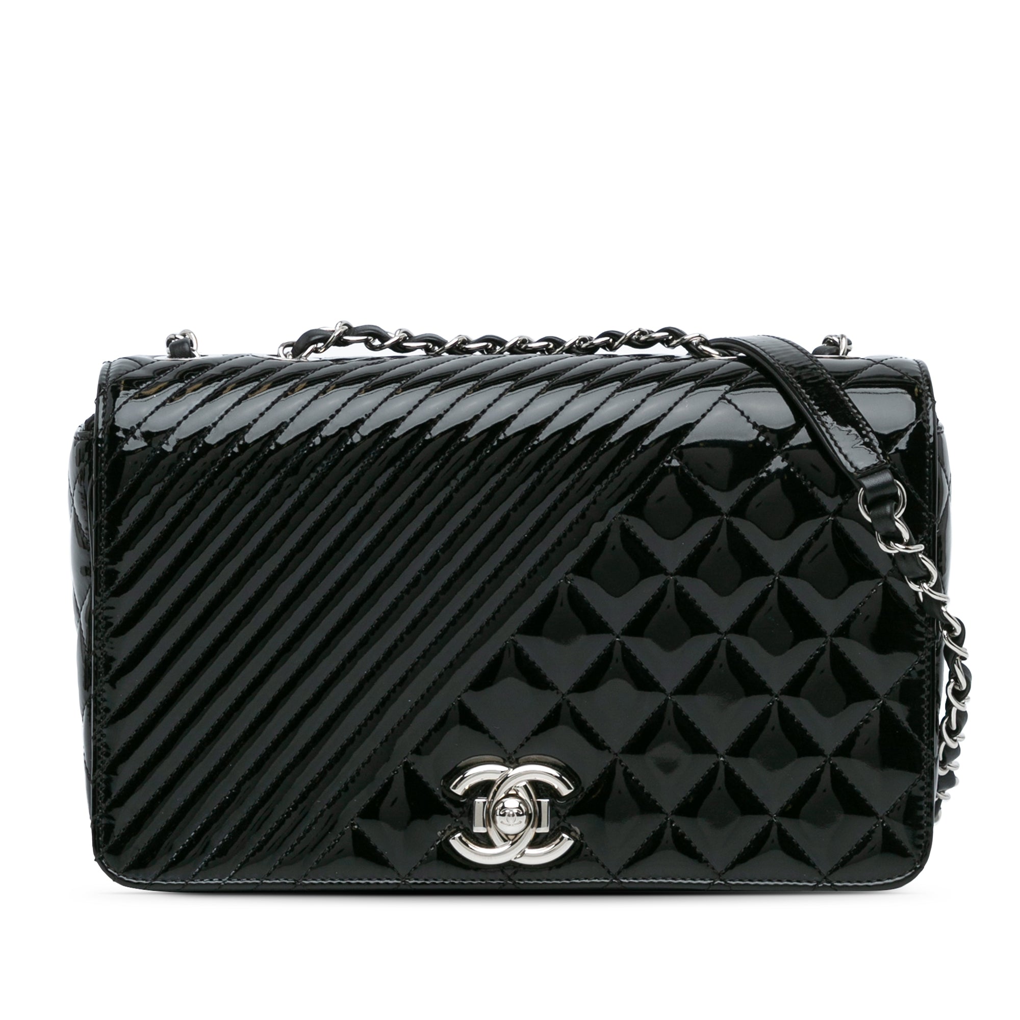 Black Chanel Medium Patent Coco Boy Flap Shoulder Bag - صورة المنتج 2