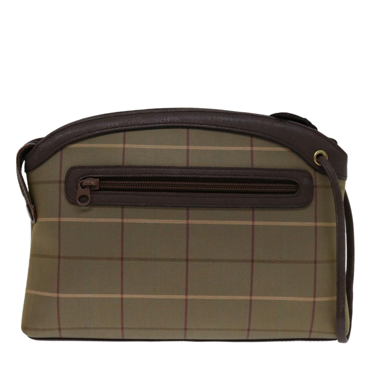 BURBERRYSs Nova Check حقيبة سهرة Bag Canvas Beige Auth bs12794