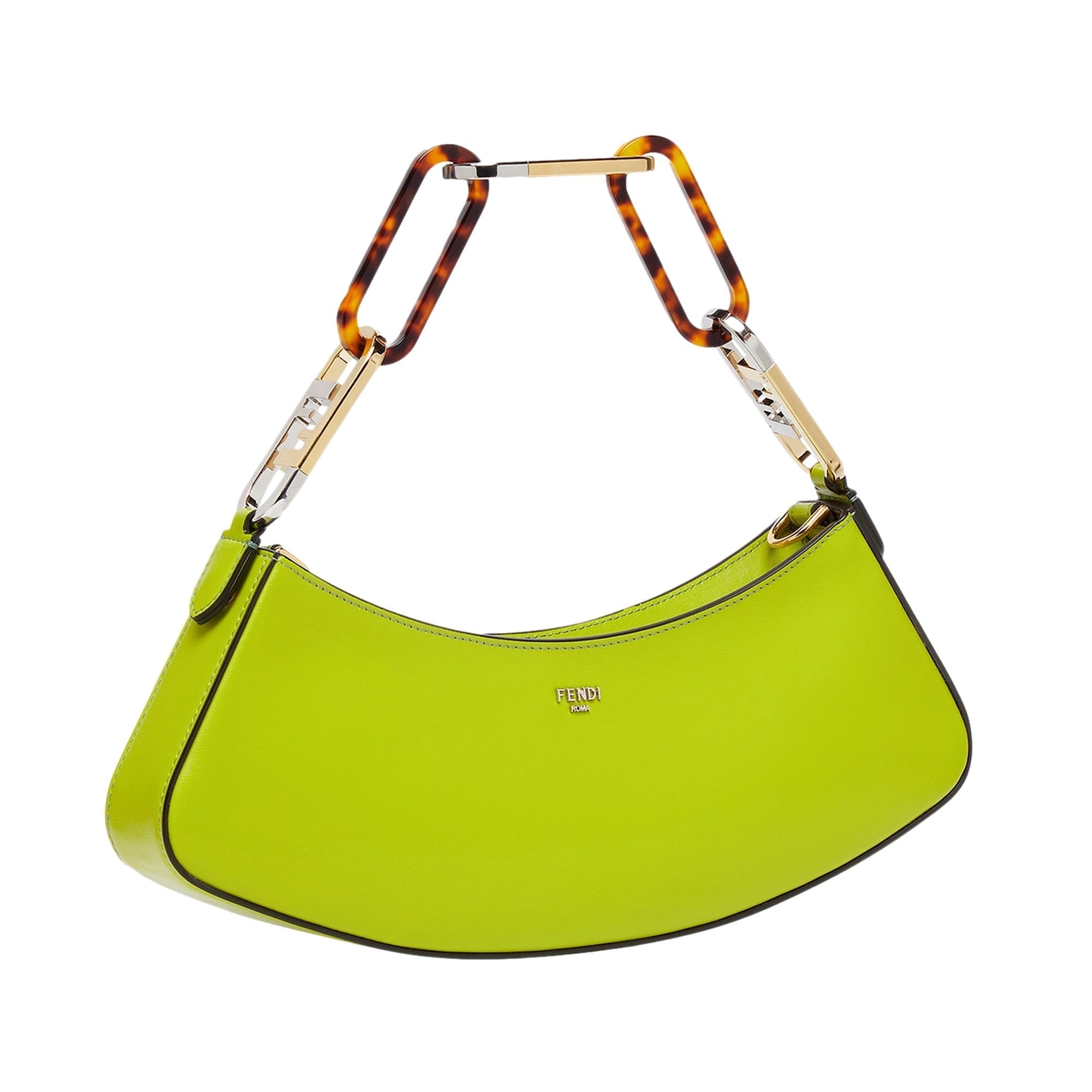 Fendi O’قفل Swing Wasabi أخضر Calf جلد صغير Hobo حقيبة كتف