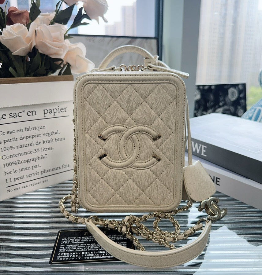 Chanel Crossbody beige bag – front view